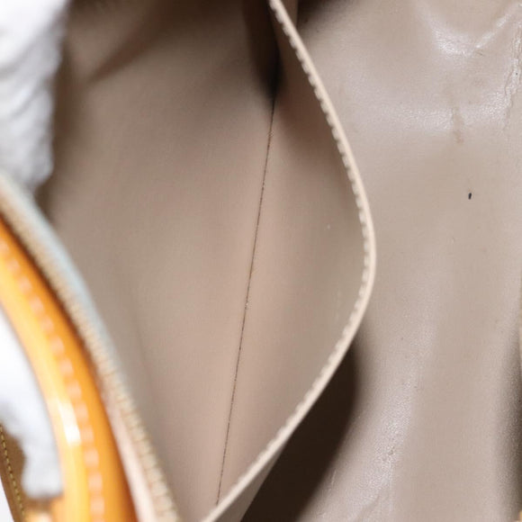 LOUIS VUITTON Monogram Vernis Houston Hand Bag Beige M91004 LV Auth th6124