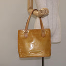 LOUIS VUITTON Monogram Vernis Houston Hand Bag Beige M91004 LV Auth th6124-23