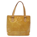 LOUIS VUITTON Monogram Vernis Houston Hand Bag Beige M91004 LV Auth th6124-3