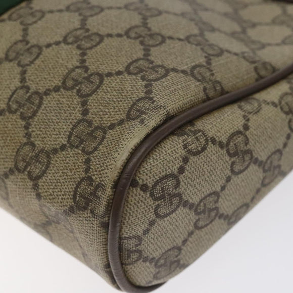 GUCCI GG Supreme Web Sherry Line Clutch Bag PVC Beige Red 89 01 012 Auth th6133