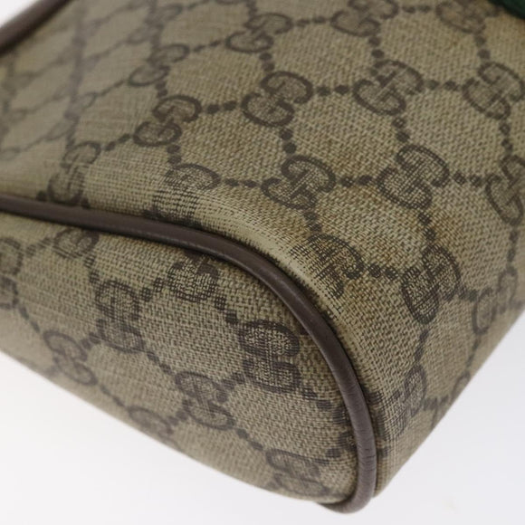 GUCCI GG Supreme Web Sherry Line Clutch Bag PVC Beige Red 89 01 012 Auth th6133