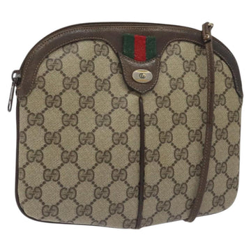 GUCCI GG Supreme Web Sherry Line Shoulder Bag PVC Beige 904 02 047 Auth th6138