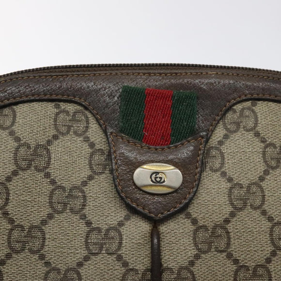 GUCCI GG Supreme Web Sherry Line Shoulder Bag PVC Beige 904 02 047 Auth th6138