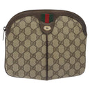 GUCCI GG Supreme Web Sherry Line Shoulder Bag PVC Beige 904 02 047 Auth th6138-2