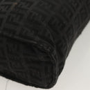 FENDI Zucchino Canvas Pouch Black Silver Auth th6144-10