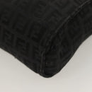 FENDI Zucchino Canvas Pouch Black Silver Auth th6144-11