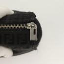 FENDI Zucchino Canvas Pouch Black Silver Auth th6144-12