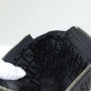 FENDI Zucchino Canvas Pouch Black Silver Auth th6144-16