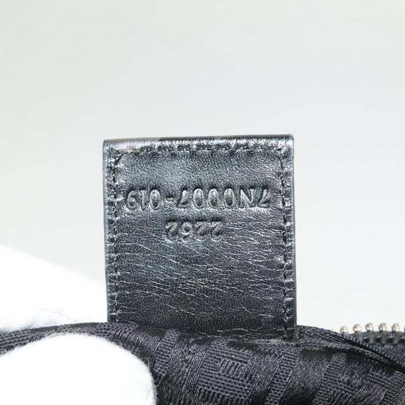 FENDI Zucchino Canvas Pouch Black Silver Auth th6144