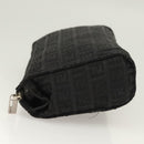 FENDI Zucchino Canvas Pouch Black Silver Auth th6144-4