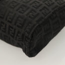 FENDI Zucchino Canvas Pouch Black Silver Auth th6144-9