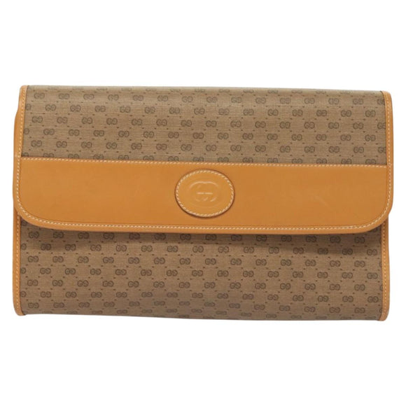GUCCI Micro GG Supreme Shoulder Bag PVC Beige Gold 004 112 0264 Auth th6145