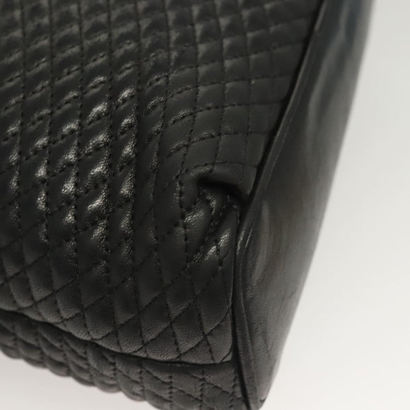 BALLY Chain Shoulder Bag Leather Black Gold Auth th6147