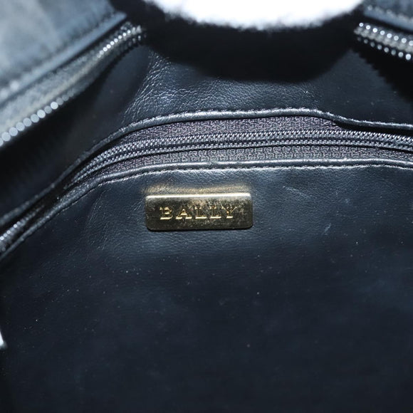 BALLY Chain Shoulder Bag Leather Black Gold Auth th6147