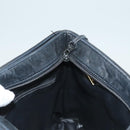 BALLY Chain Shoulder Bag Leather Black Gold Auth th6147-18