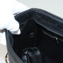 BALLY Chain Shoulder Bag Leather Black Gold Auth th6147-19