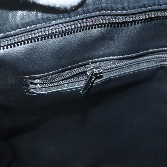 BALLY Chain Shoulder Bag Leather Black Gold Auth th6147