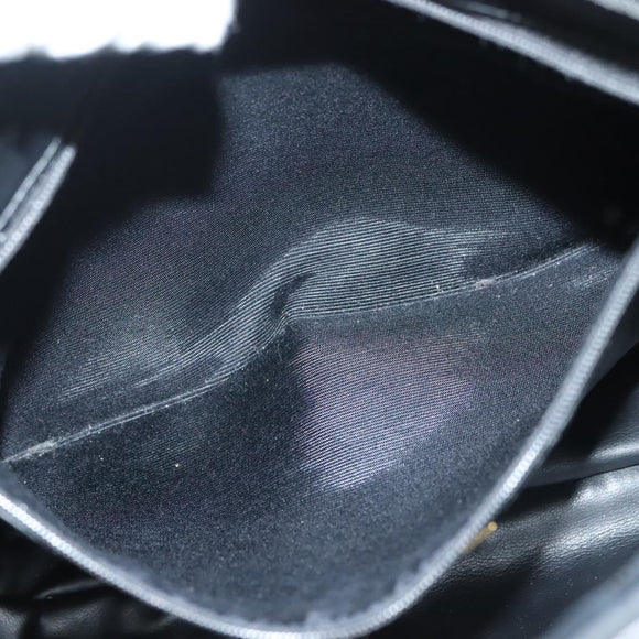 BALLY Chain Shoulder Bag Leather Black Gold Auth th6147