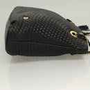 BALLY Chain Shoulder Bag Leather Black Gold Auth th6147-3