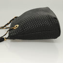 BALLY Chain Shoulder Bag Leather Black Gold Auth th6147-4