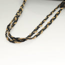 BALLY Chain Shoulder Bag Leather Black Gold Auth th6147-7