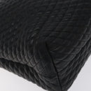 BALLY Quilted Chain Shoulder Bag Leather Black Gold Auth th6148-14