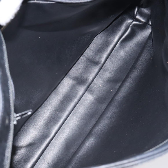 BALLY Quilted Chain Shoulder Bag Leather Black Gold Auth th6148