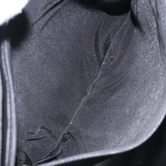 BALLY Quilted Chain Shoulder Bag Leather Black Gold Auth th6148