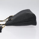 BALLY Quilted Chain Shoulder Bag Leather Black Gold Auth th6148-4