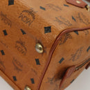 MCM Logogram Vicetos Hand Bag PVC Leather Brown Gold Auth th6169-14