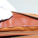 MCM Logogram Vicetos Hand Bag PVC Leather Brown Gold Auth th6169-17