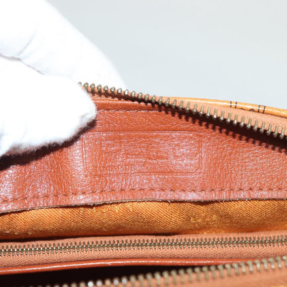 MCM Logogram Vicetos Hand Bag PVC Leather Brown Gold Auth th6169