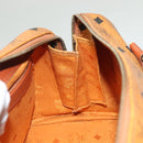 MCM Logogram Vicetos Hand Bag PVC Leather Brown Gold Auth th6169-18