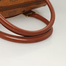 MCM Logogram Vicetos Hand Bag PVC Leather Brown Gold Auth th6169-7