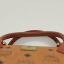 MCM Logogram Vicetos Hand Bag PVC Leather Brown Gold Auth th6169-8