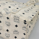 MCM Logogram Vicetos Tote Bag PVC Leather White Auth th6172-12