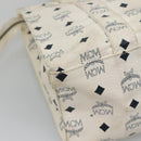 MCM Logogram Vicetos Tote Bag PVC Leather White Auth th6172-13