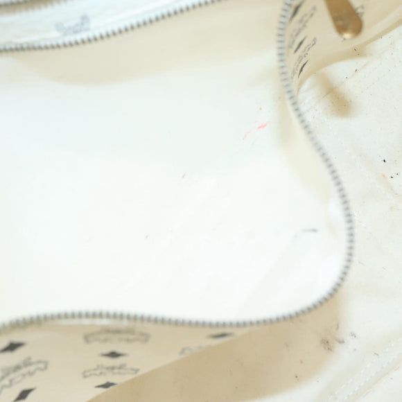 MCM Logogram Vicetos Tote Bag PVC Leather White Auth th6172