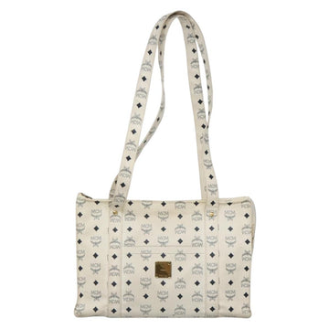 MCM Logogram Vicetos Tote Bag PVC Leather White Auth th6172 - 0