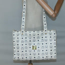 MCM Logogram Vicetos Tote Bag PVC Leather White Auth th6172-20