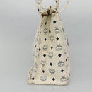 MCM Logogram Vicetos Tote Bag PVC Leather White Auth th6172-4