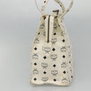 MCM Logogram Vicetos Tote Bag PVC Leather White Auth th6172-5