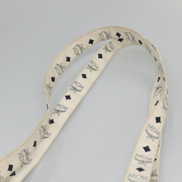 MCM Logogram Vicetos Tote Bag PVC Leather White Auth th6172