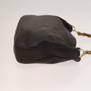 GUCCI Bamboo Hand Bag Leather 2way Brown Gold 001 2123 1577 Auth th6173-3
