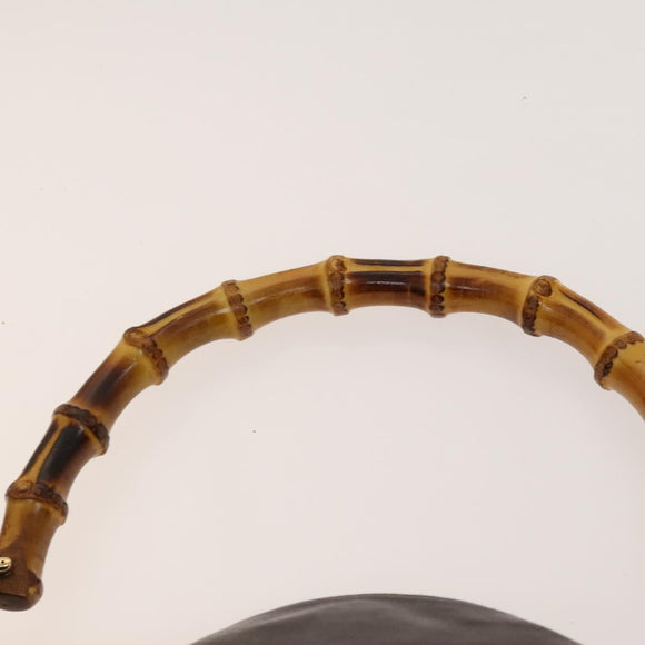 GUCCI Bamboo Hand Bag Leather 2way Brown Gold 001 2123 1577 Auth th6173