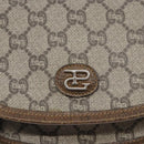 GUCCI GG Plus Supreme Shoulder Bag PVC Beige Gold Auth th6187-17