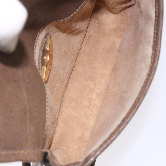 GUCCI GG Plus Supreme Shoulder Bag PVC Beige Gold Auth th6187