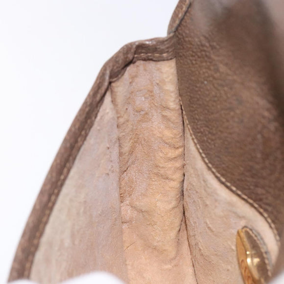 GUCCI GG Plus Supreme Shoulder Bag PVC Beige Gold Auth th6187