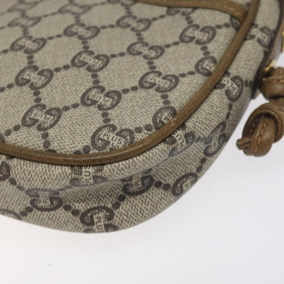 GUCCI GG Plus Supreme Shoulder Bag PVC Beige Auth th6188