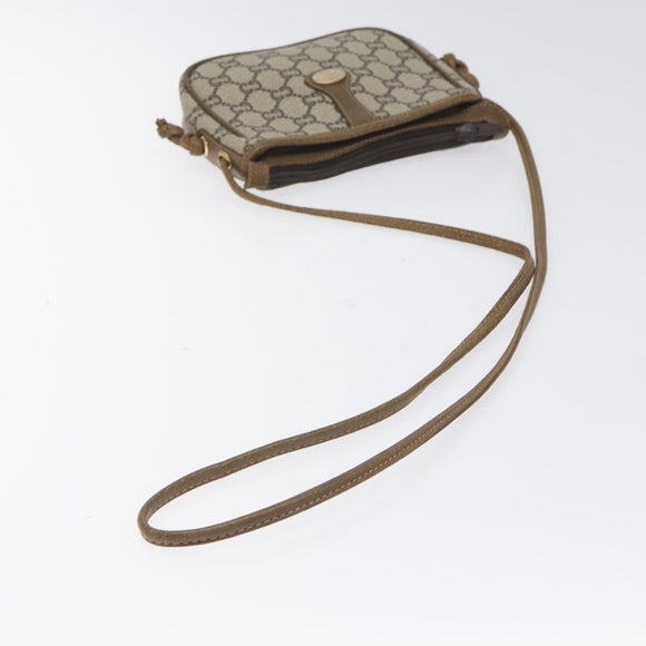 GUCCI GG Plus Supreme Shoulder Bag PVC Beige Auth th6188